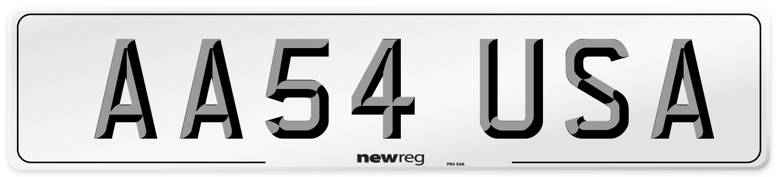 AA54 USA Number Plate from New Reg